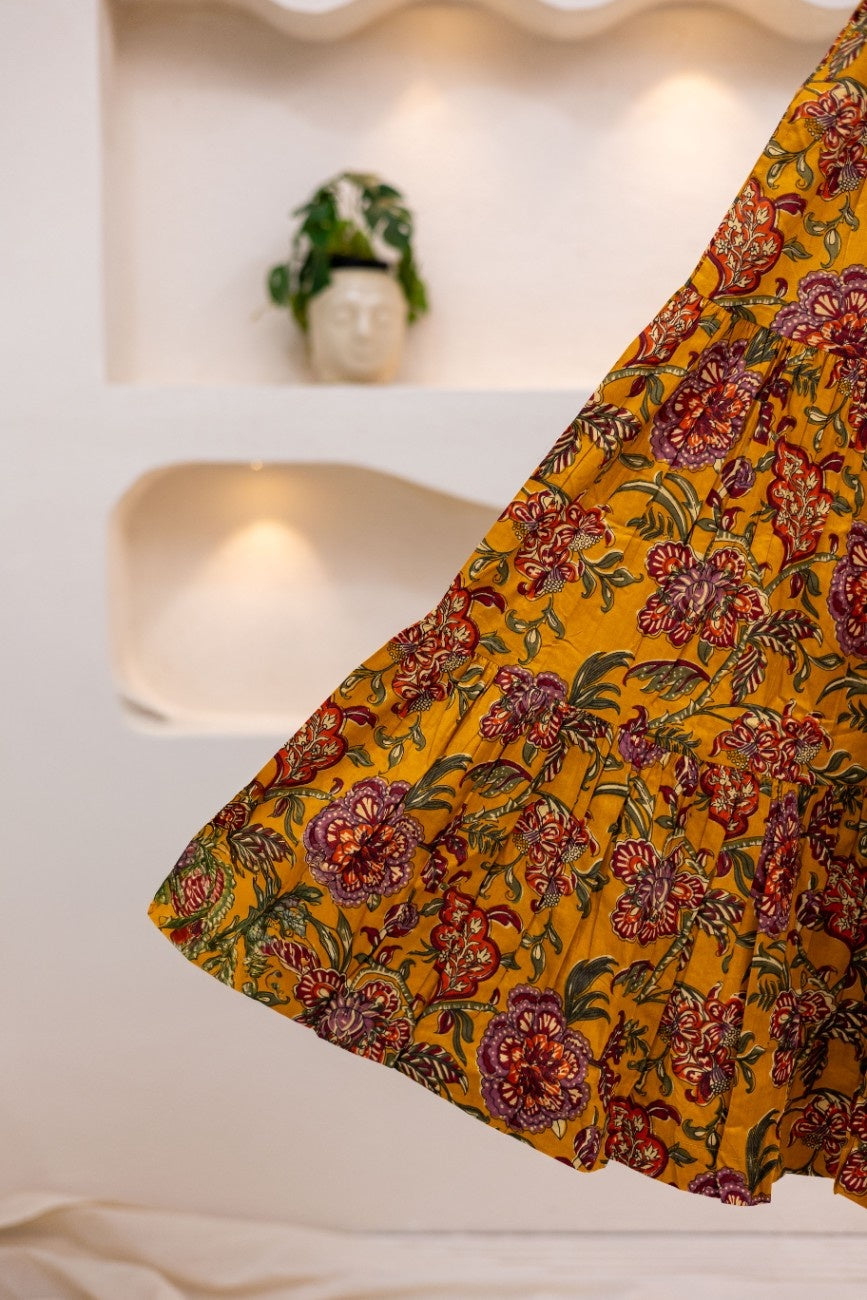 MUSTARD FLORAL DRESS