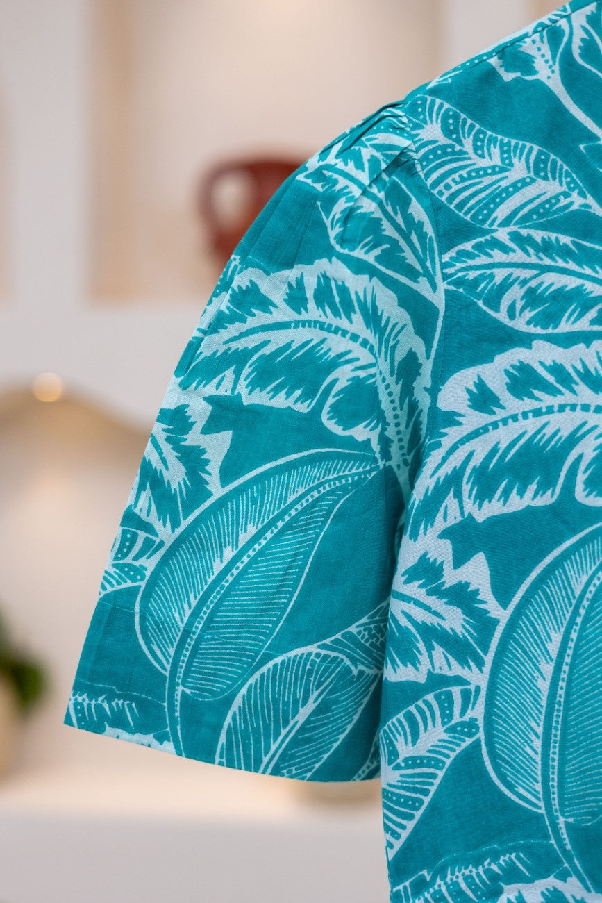 AQUA FLORAL DRESS