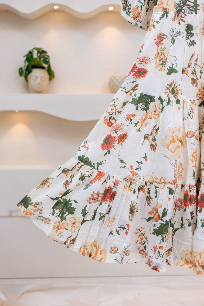 PEARL WHITE FLORAL DRESS