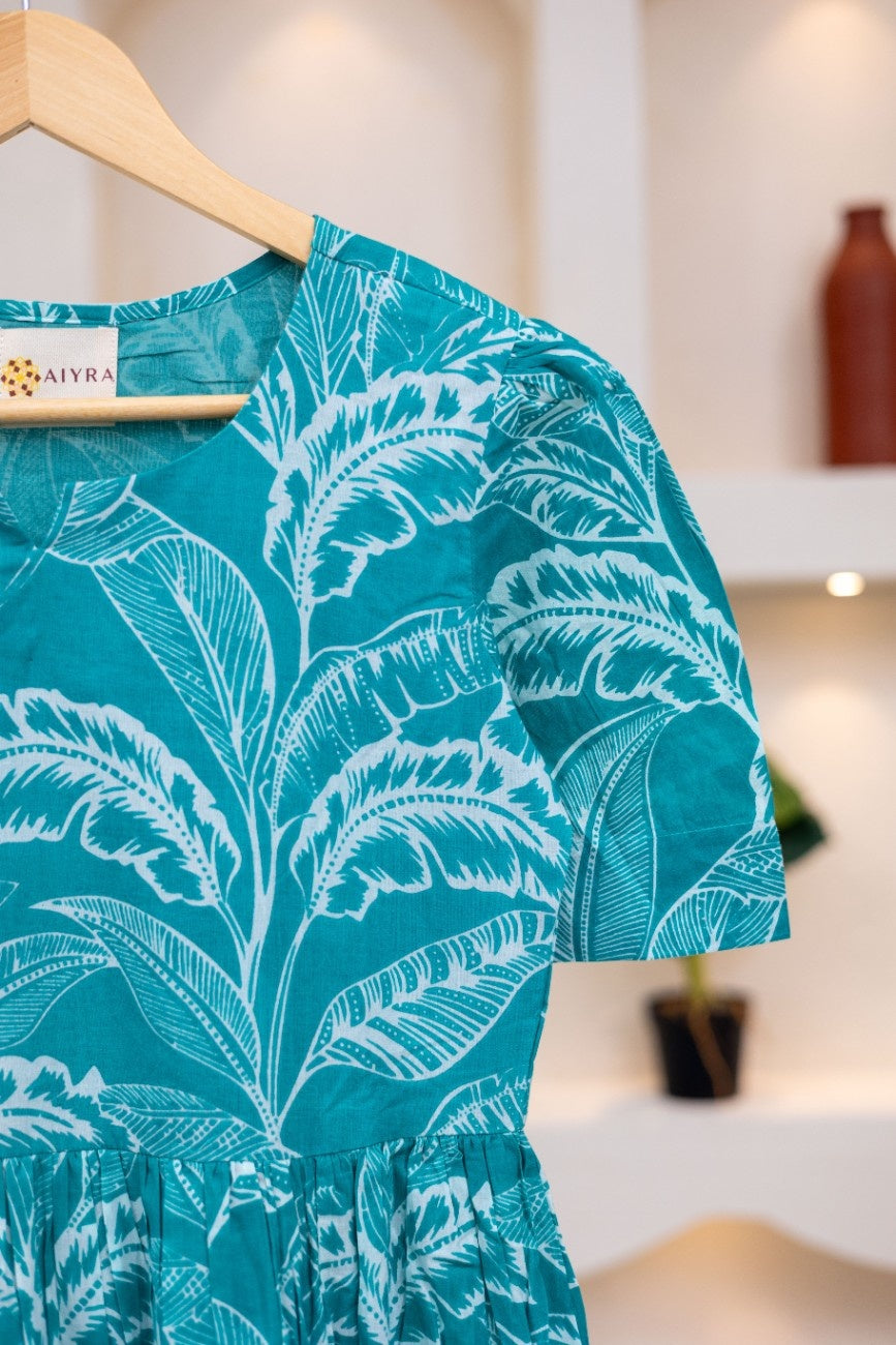 AQUA FLORAL DRESS