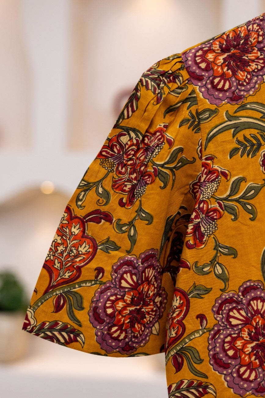 MUSTARD FLORAL DRESS