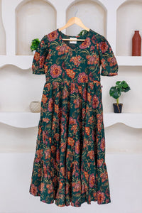 DEEP GREEN FLORAL DRESS