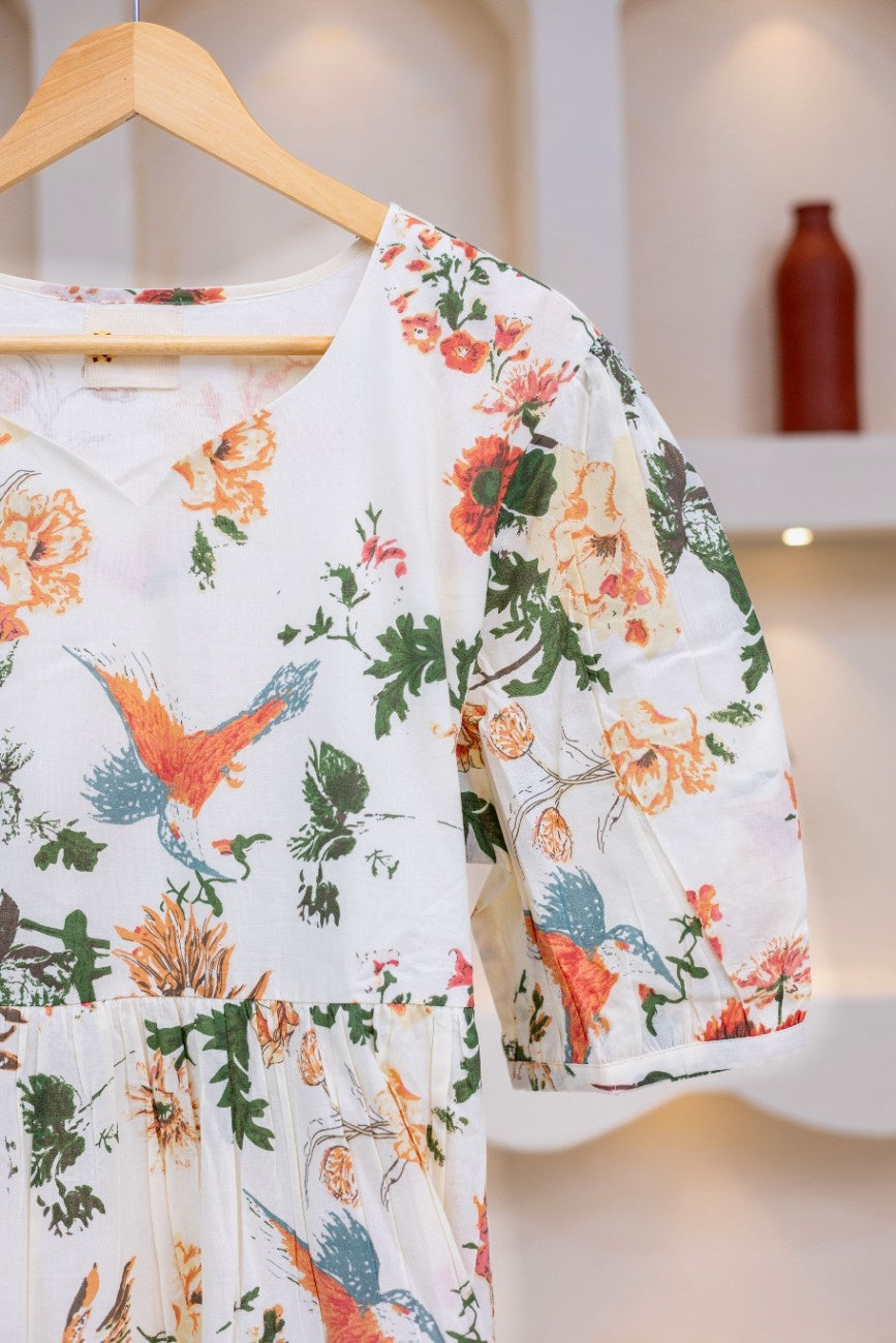 PEARL WHITE FLORAL DRESS
