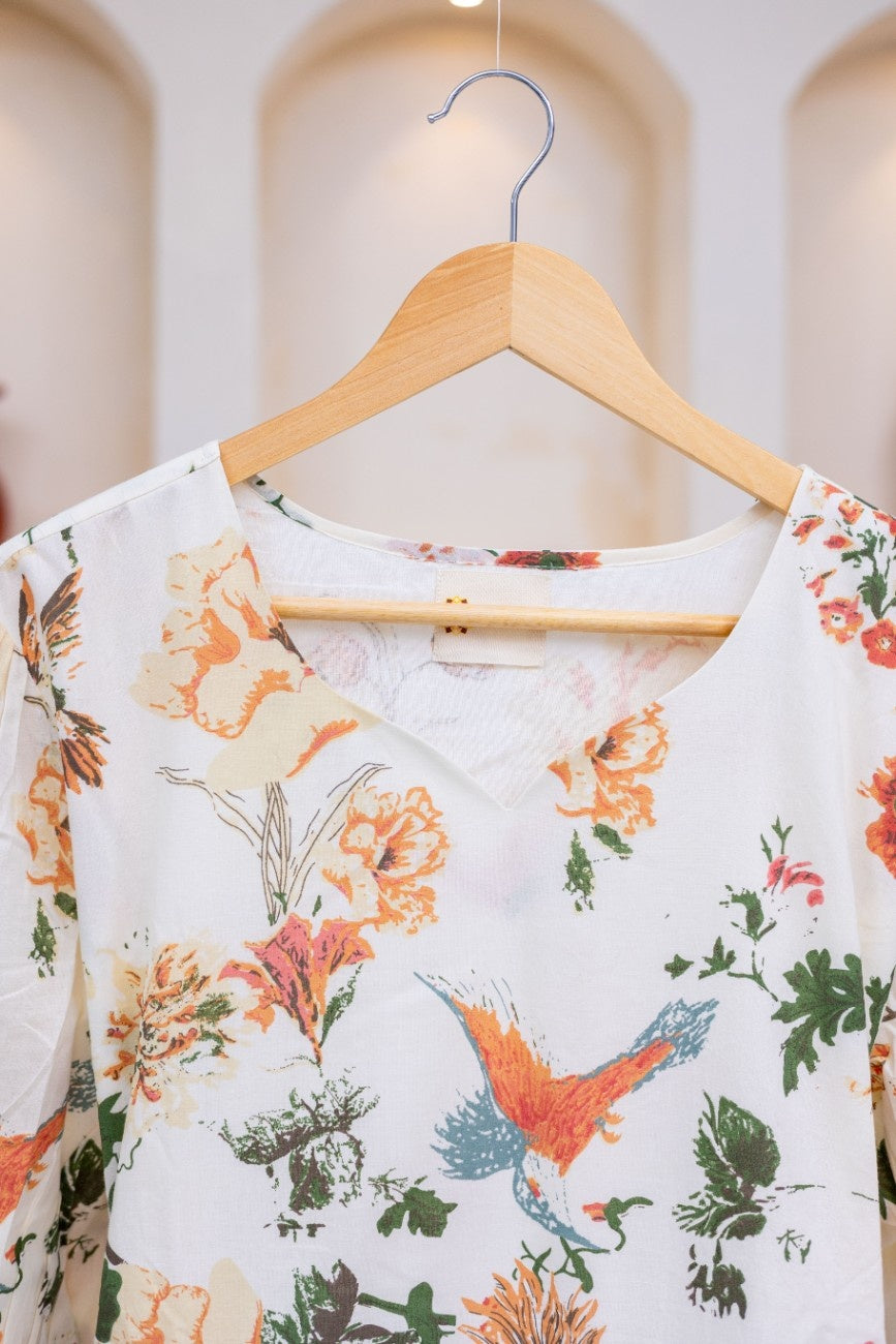PEARL WHITE FLORAL DRESS