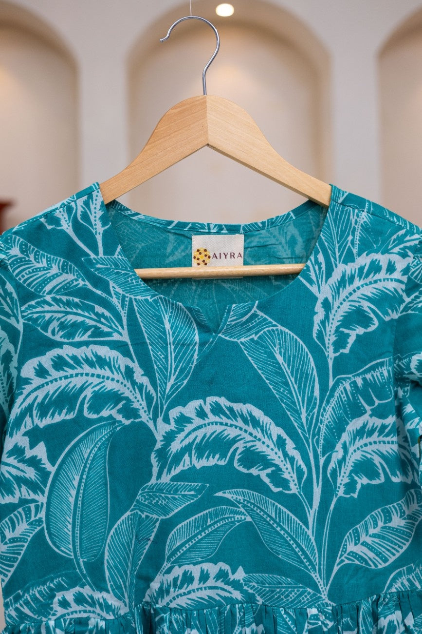 AQUA FLORAL DRESS