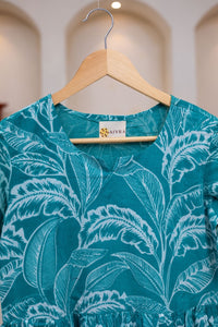 AQUA FLORAL DRESS