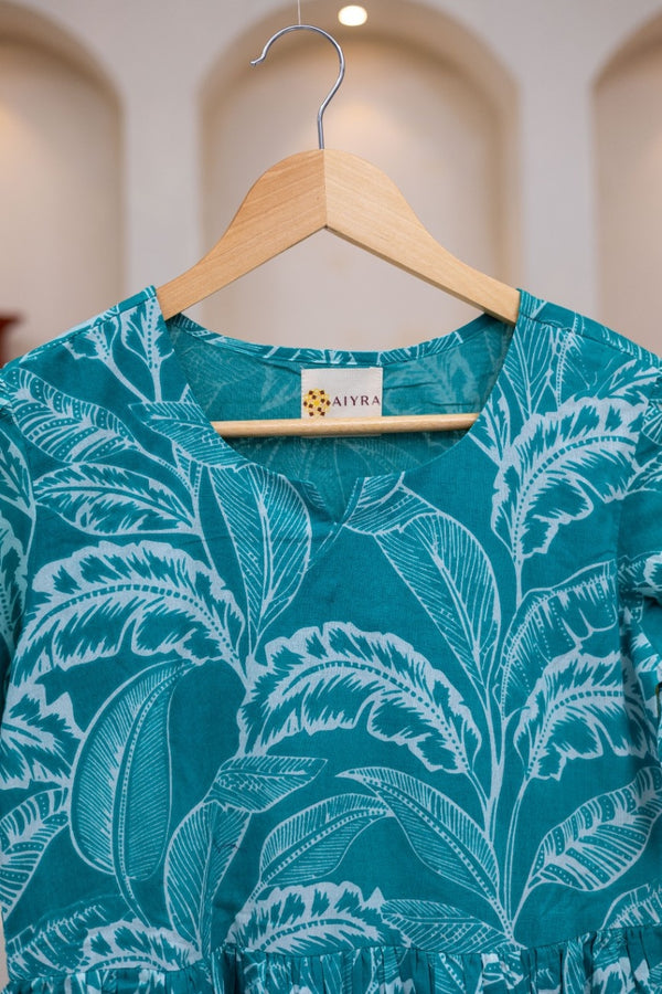 AQUA FLORAL DRESS