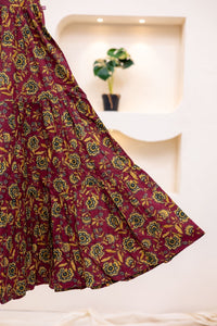 MAROON FLORAL DRESS