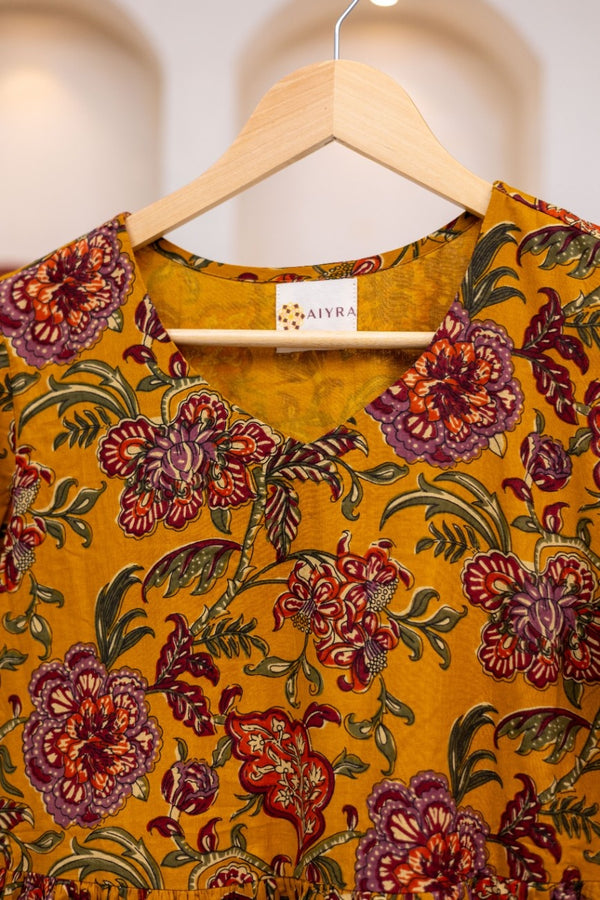 MUSTARD FLORAL DRESS