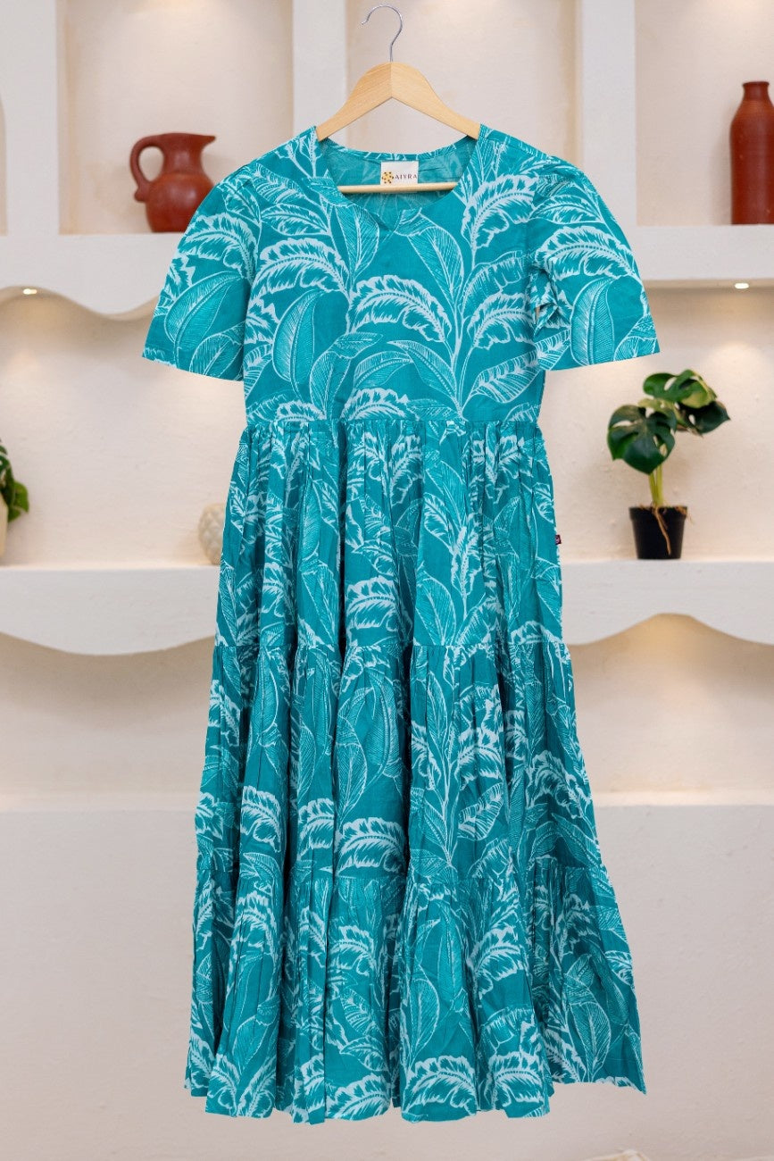 AQUA FLORAL DRESS