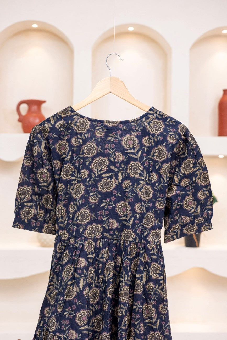 DEEP BLU FLORAL DRESS
