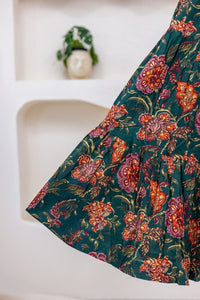 DEEP GREEN FLORAL DRESS