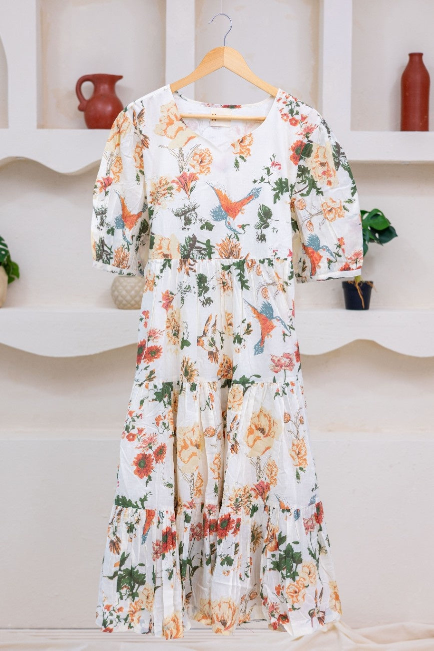 PEARL WHITE FLORAL DRESS