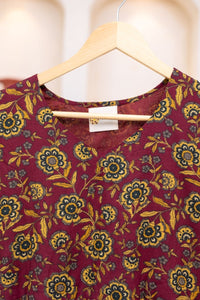 MAROON FLORAL DRESS