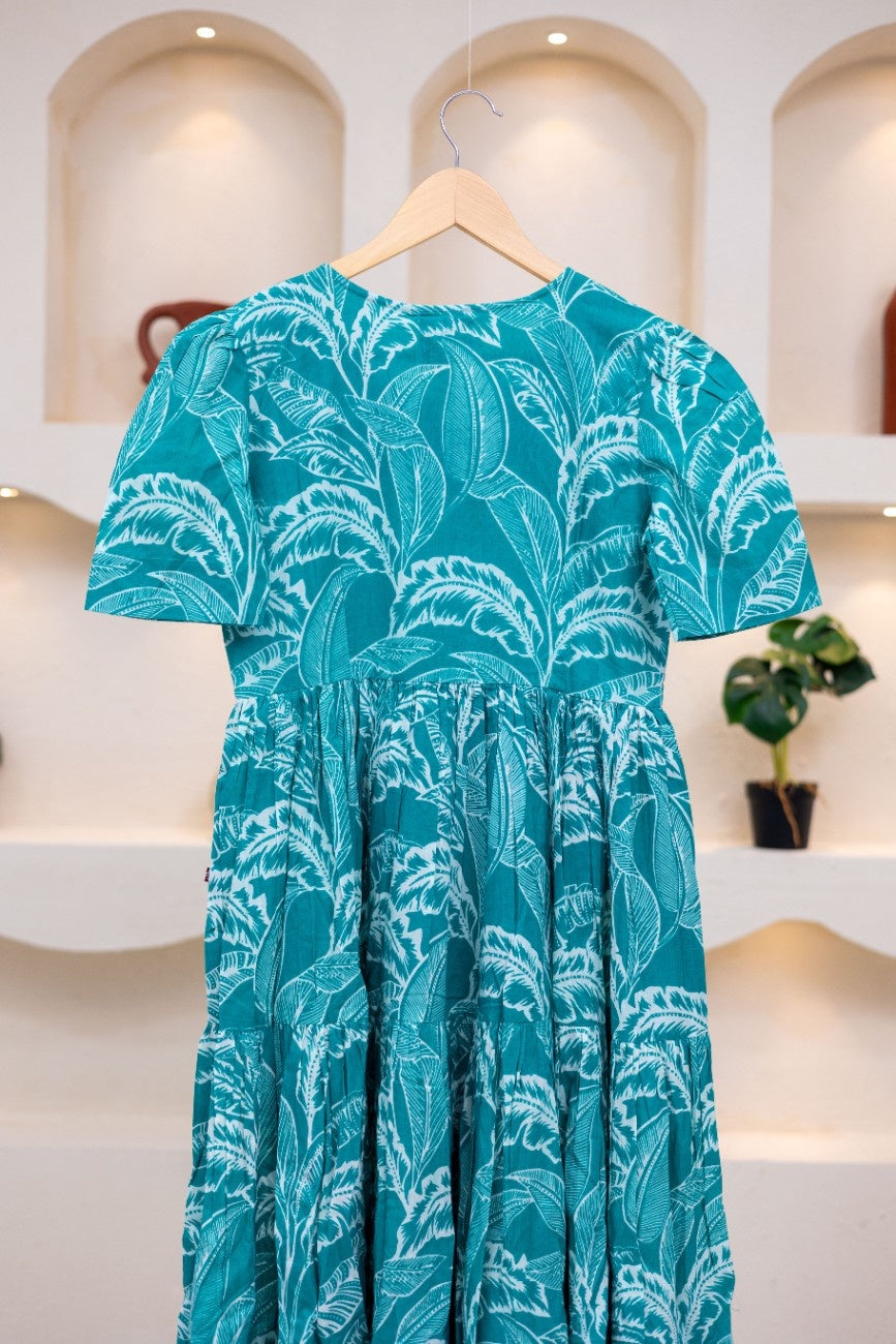AQUA FLORAL DRESS