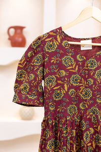 MAROON FLORAL DRESS