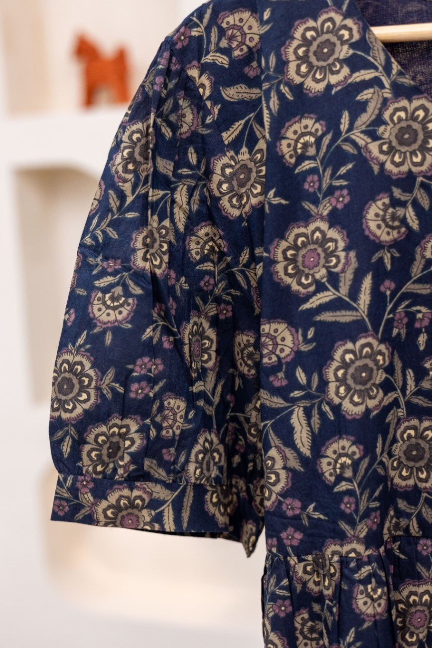 DEEP BLU FLORAL DRESS