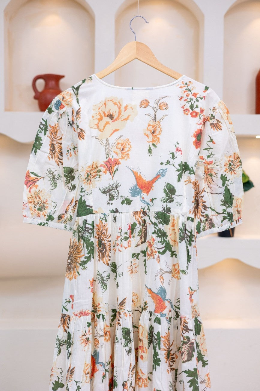 PEARL WHITE FLORAL DRESS