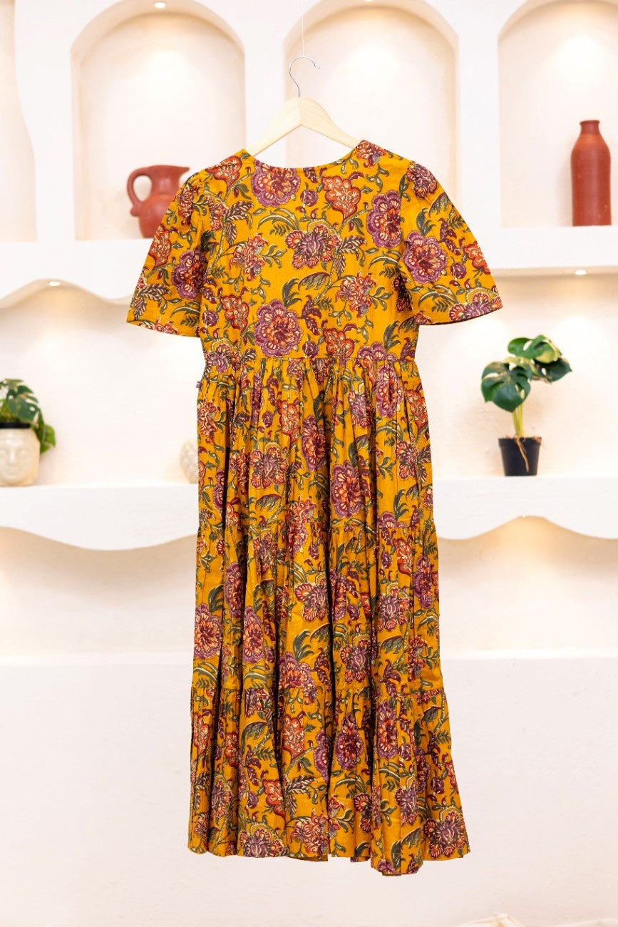 MUSTARD FLORAL DRESS