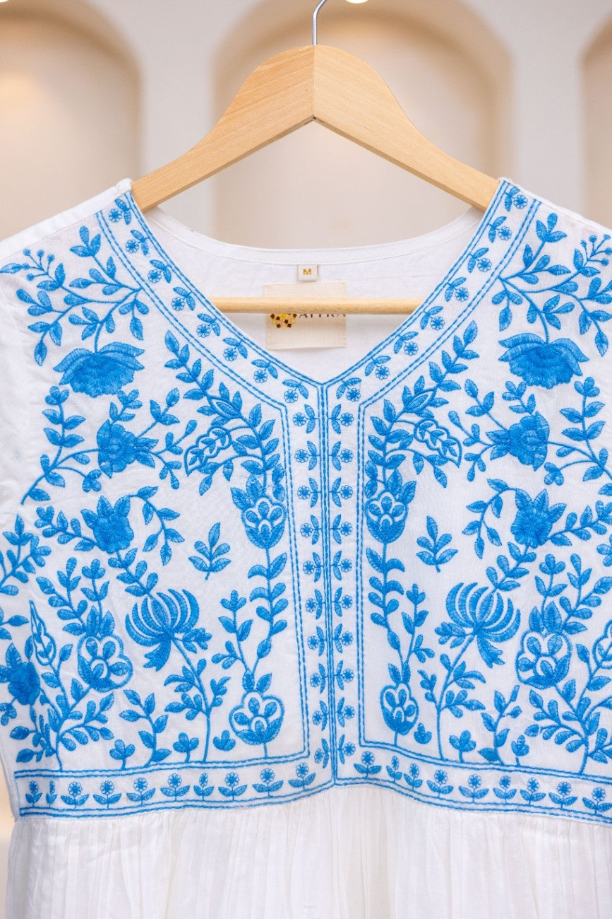 FLORAL BLU MUL COTTON DRESS