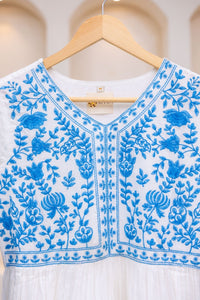 FLORAL BLU MUL COTTON DRESS