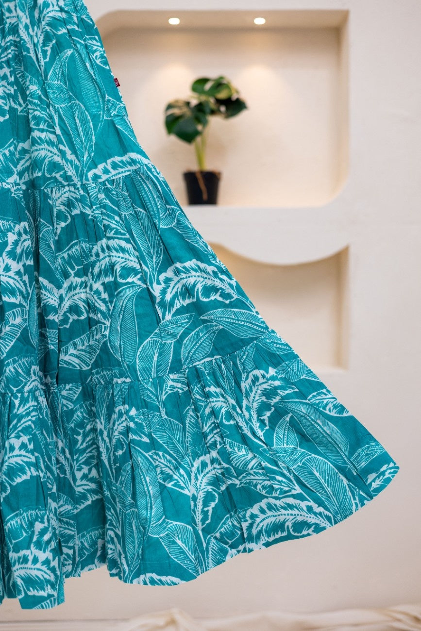 AQUA FLORAL DRESS