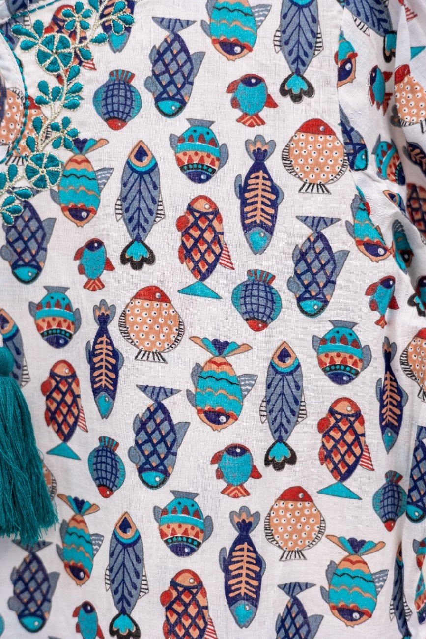 FISH PRINT DRESS