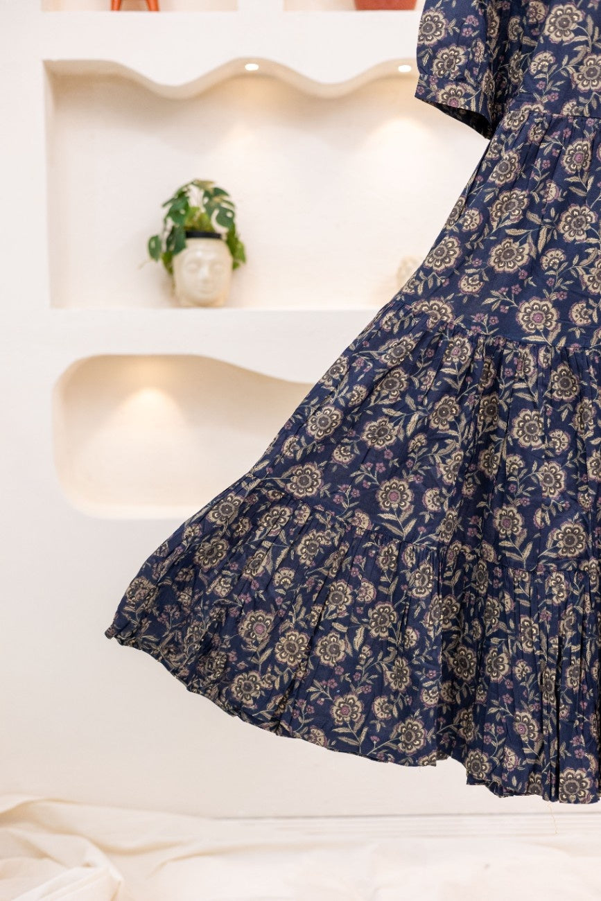 DEEP BLU FLORAL DRESS