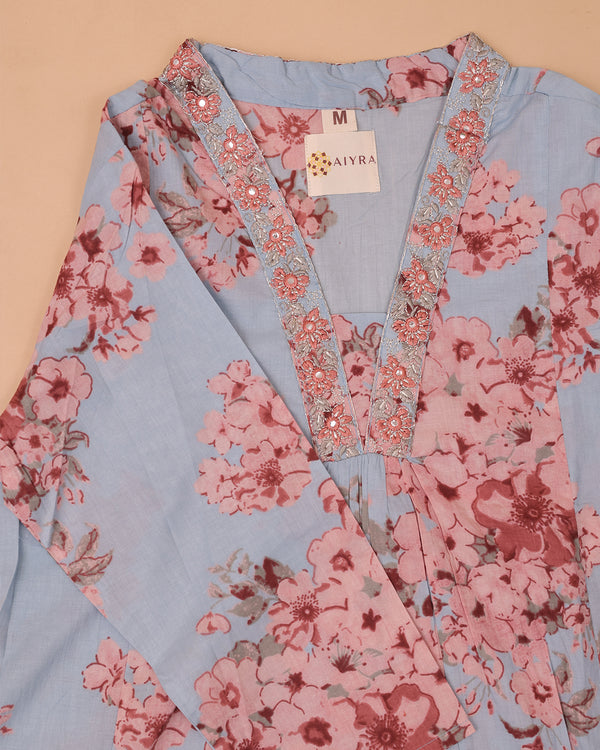 FLORAL COTTON SET BLUE