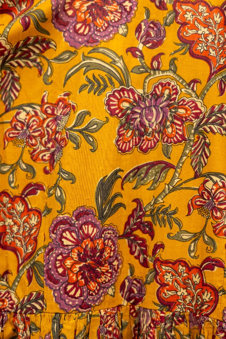 MUSTARD FLORAL DRESS