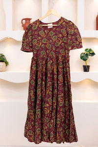 MAROON FLORAL DRESS