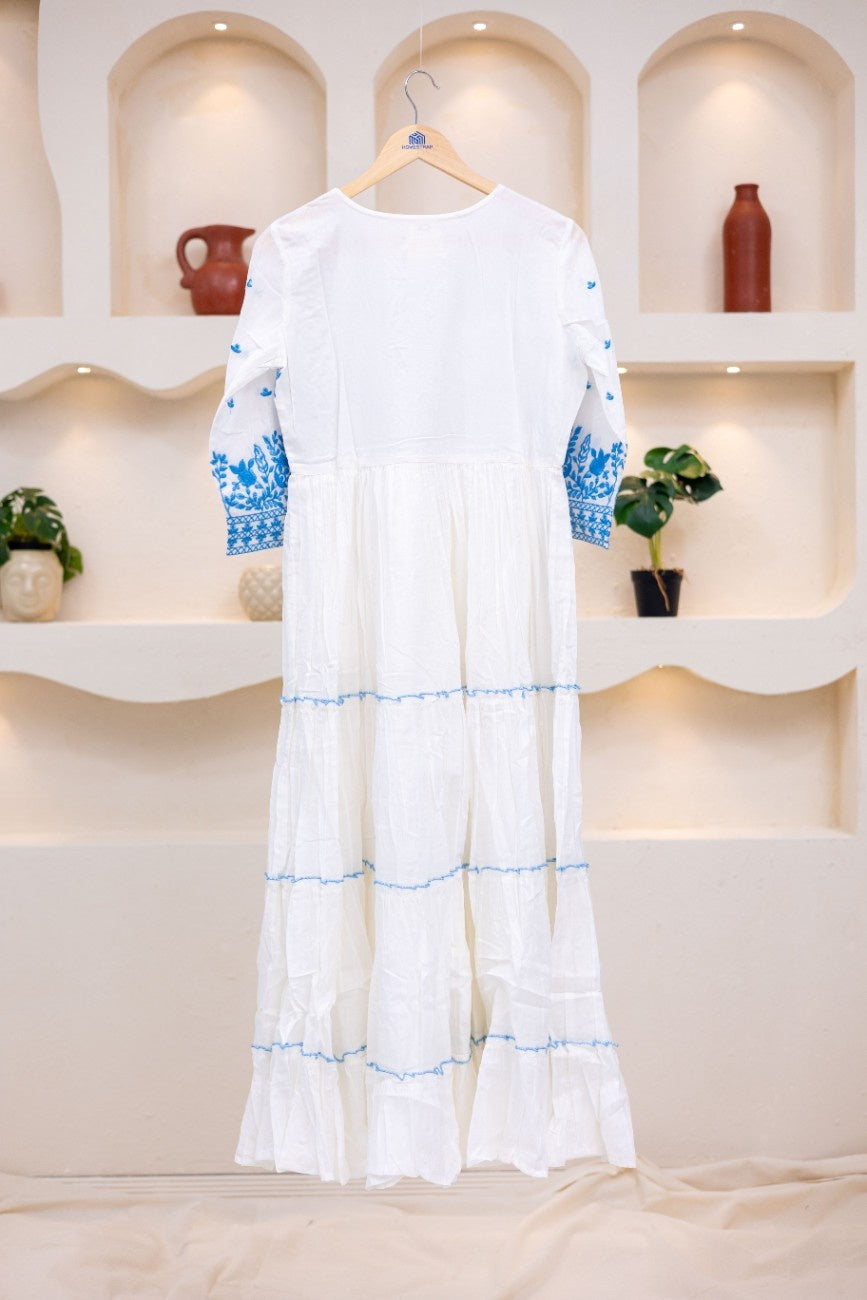FLORAL BLU MUL COTTON DRESS
