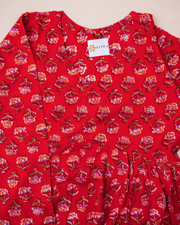 RED FLORALS SET