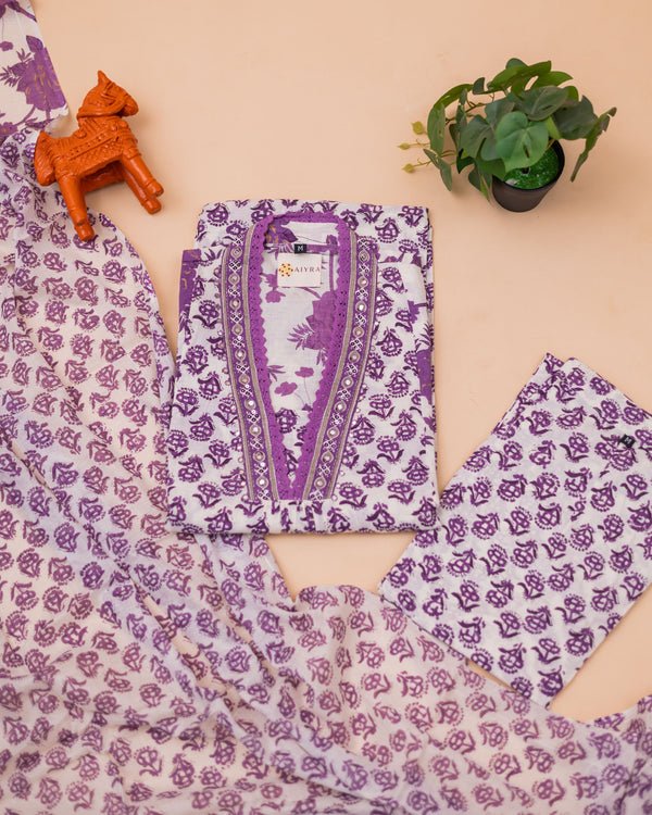 PURPLE PRINTED SET