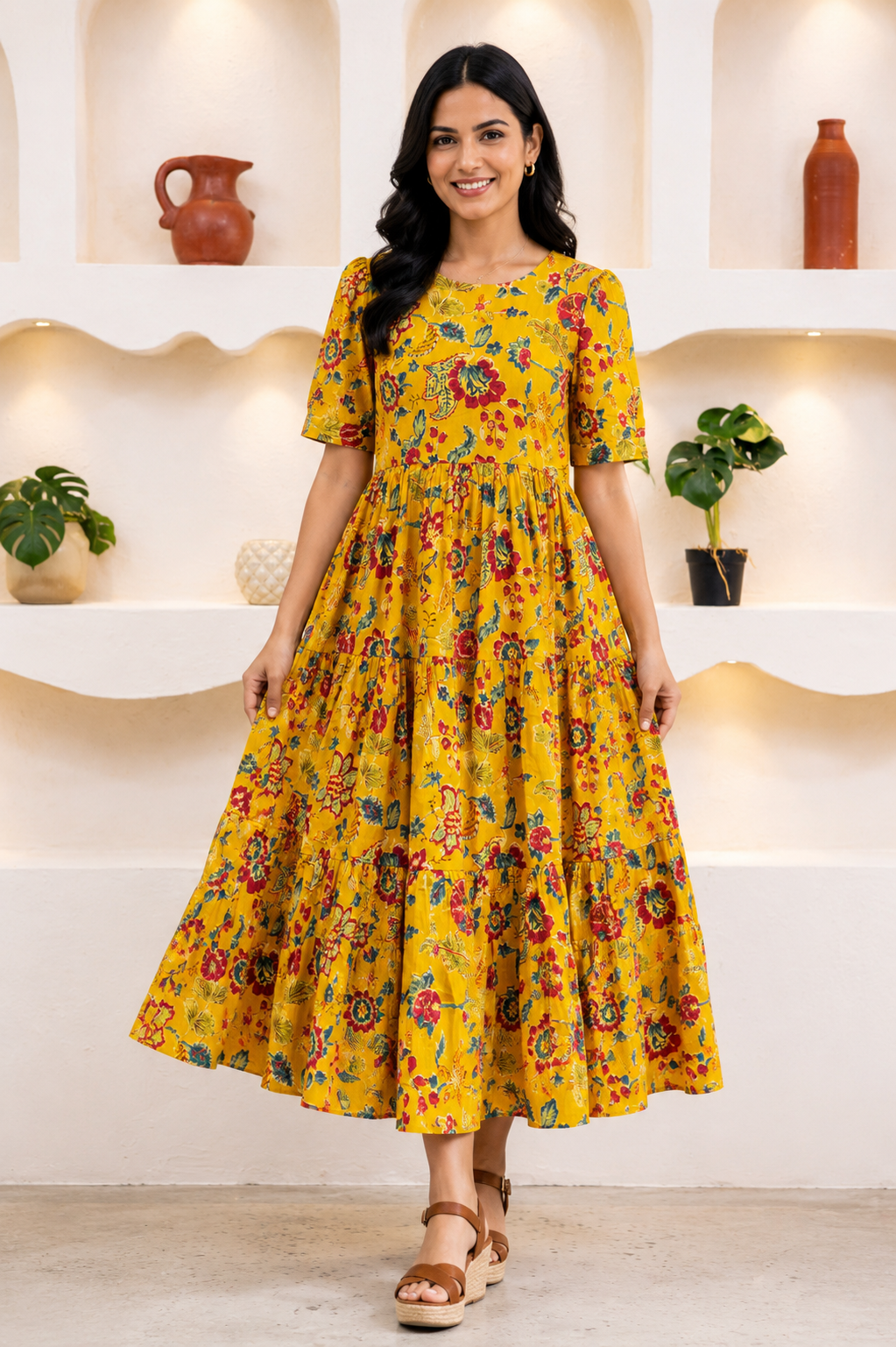 YELLOW FLORAL DRESS