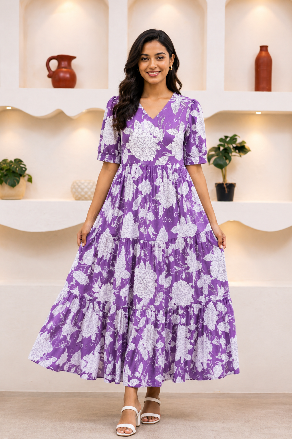 MAUVE FLORAL DRESS
