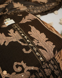 CHARCOAL BROWN FLORA SET