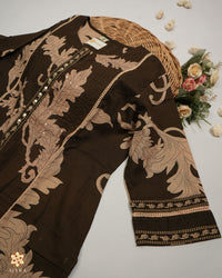 CHARCOAL BROWN FLORA SET