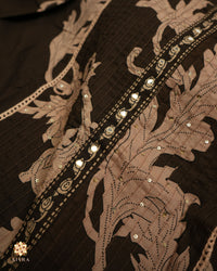 CHARCOAL BROWN FLORA SET