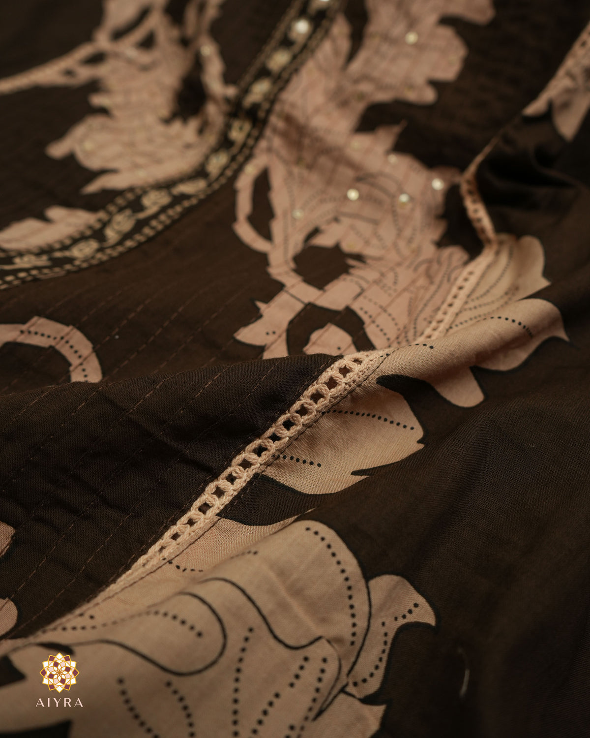 CHARCOAL BROWN FLORA SET