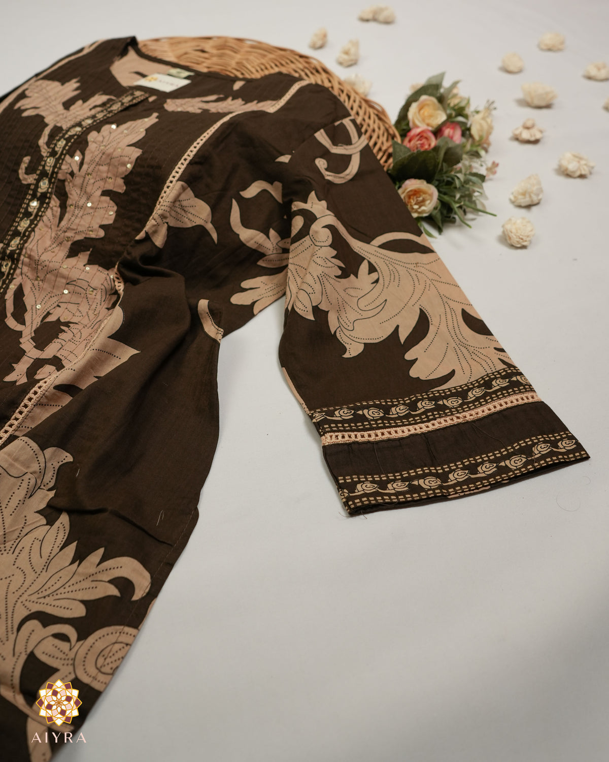 CHARCOAL BROWN FLORA SET